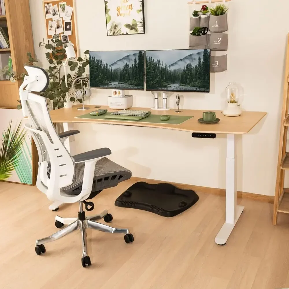 71 x 32 Dual-Motor Adjustable Height Desk, Natural Maple Finish, Ergonomic for Home and Office