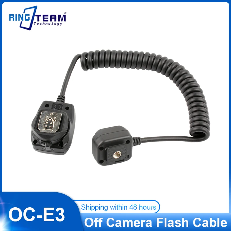 

OC-E3 Off Camera Flash Cable Hot Shoe Cord Sync Remote Focus Cablefor Canon 580EX Flashlight