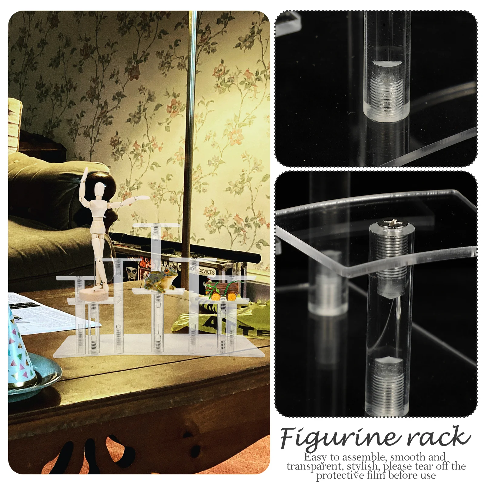 

8-Step Clear Acrylic Jewelry Display Rack for Organizing Collections Sturdy Storage Shelf Easy Assembly Smooth Finish Reusable