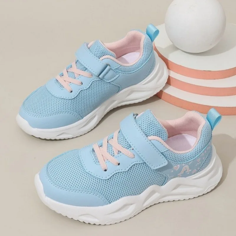 Chaussures de course respirantes à l'offre elles légères pour enfants, chaussures de sport décontractées, chaussures en maille pour filles, taille moyenne, nouvelle mode, printemps 2025