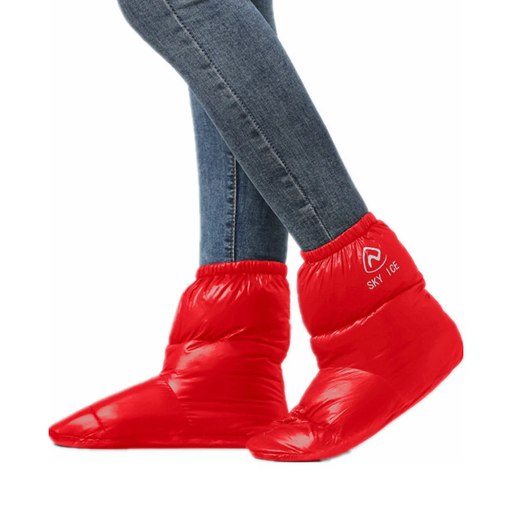 

Зимние теплые тапочки на утином пуху, домашняя уличная обувь для кемпинга, обувь для мужчин и женщин