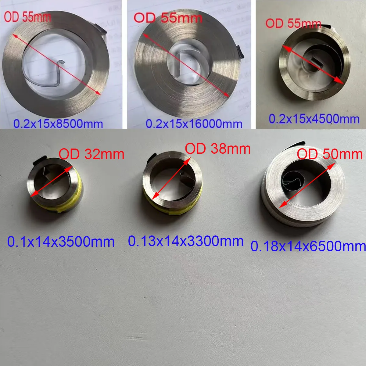 0.1--0.2mm Thickness Width 14 /15mm Stainless Steel Flat Wire Constant Force Springs Electronic Return Spring