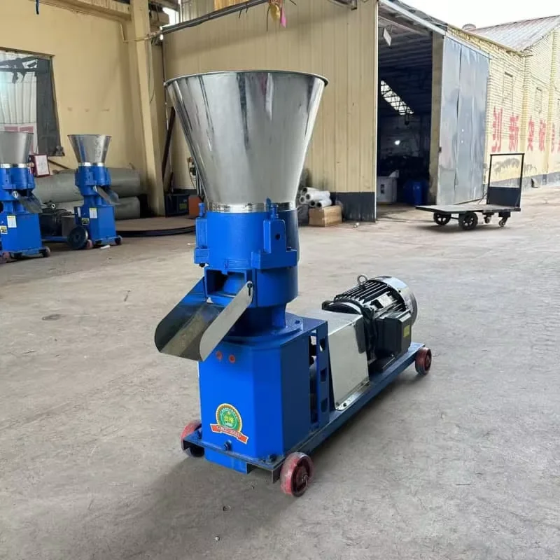 High Efficiency Electric Feed Pellet Machine 150-200kg/h Flat Die Pellet Mill for Corn Straw Grass Livestock Feed Processing