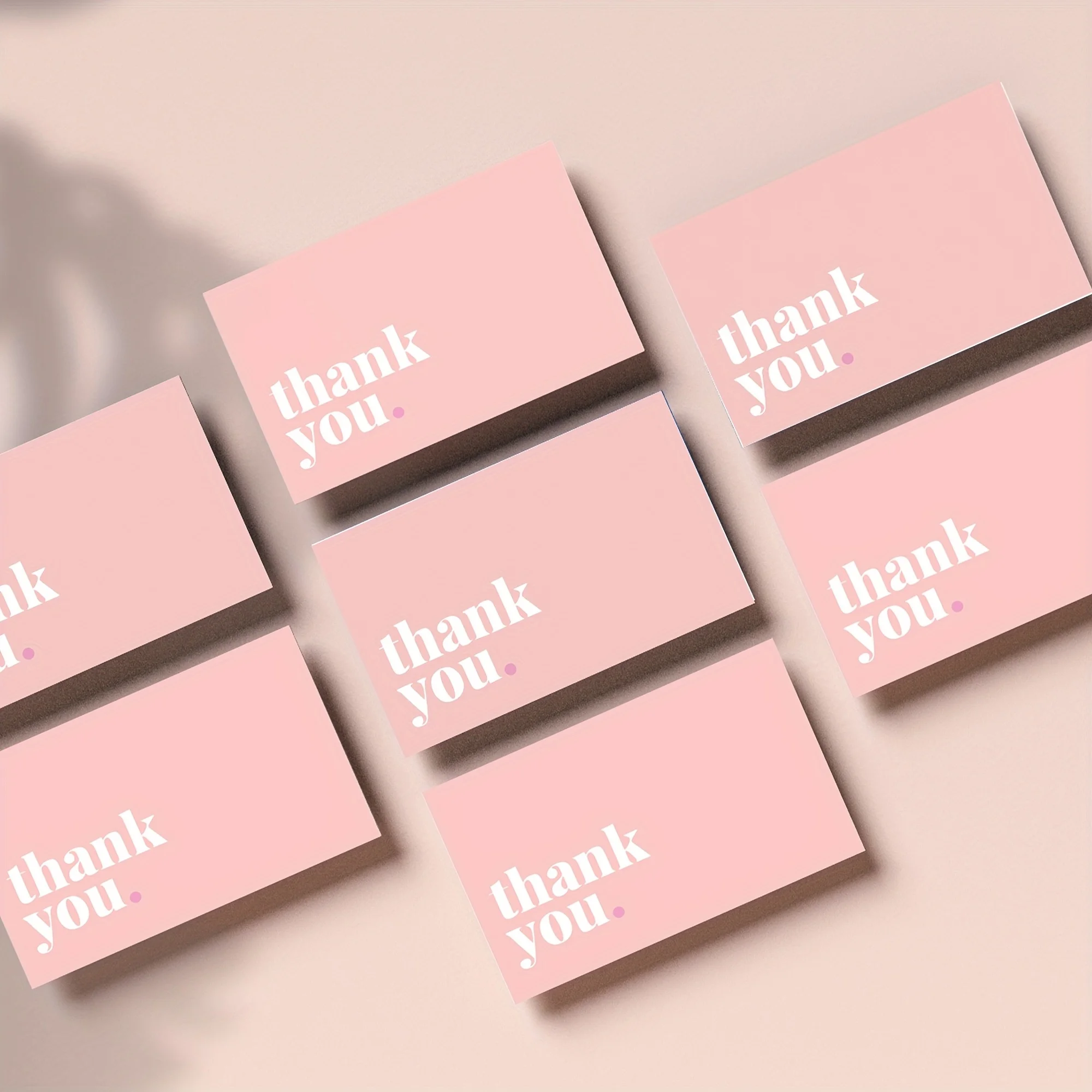 200 Pack Minimalist Pink Thank You Cards Bulk, Modern Simple Thank You Note Cards with White Font Design, Blank Inside Small Business Gratitude Cards for Wedding, Boutique Packaging, Customer Appreciation, Party Favors
