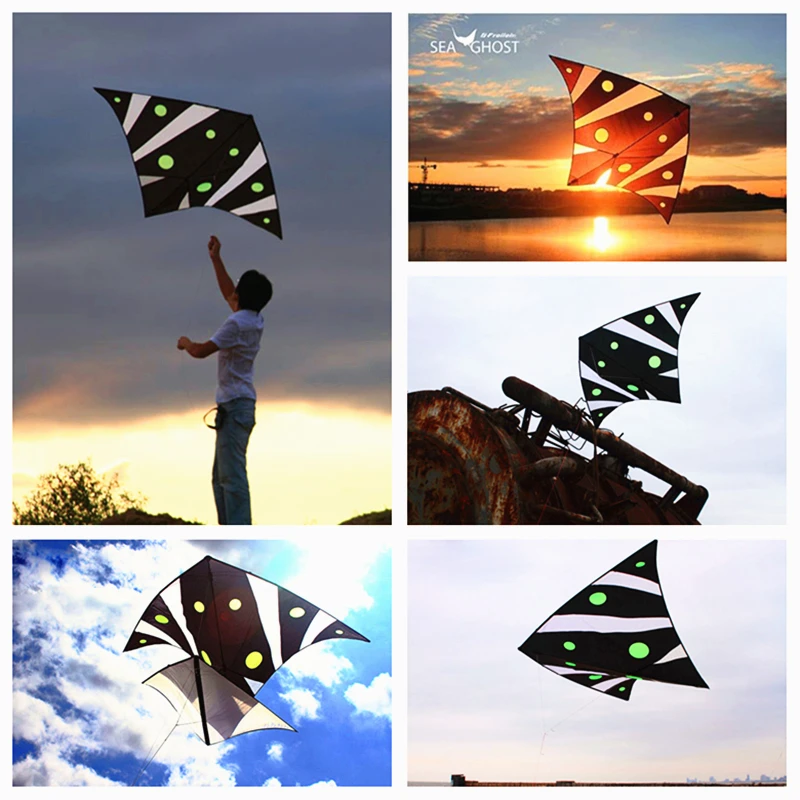 free shipping Ultra-light single line kites deep sea ghost kite for adults flying indoor kites professional kite flying toy fun