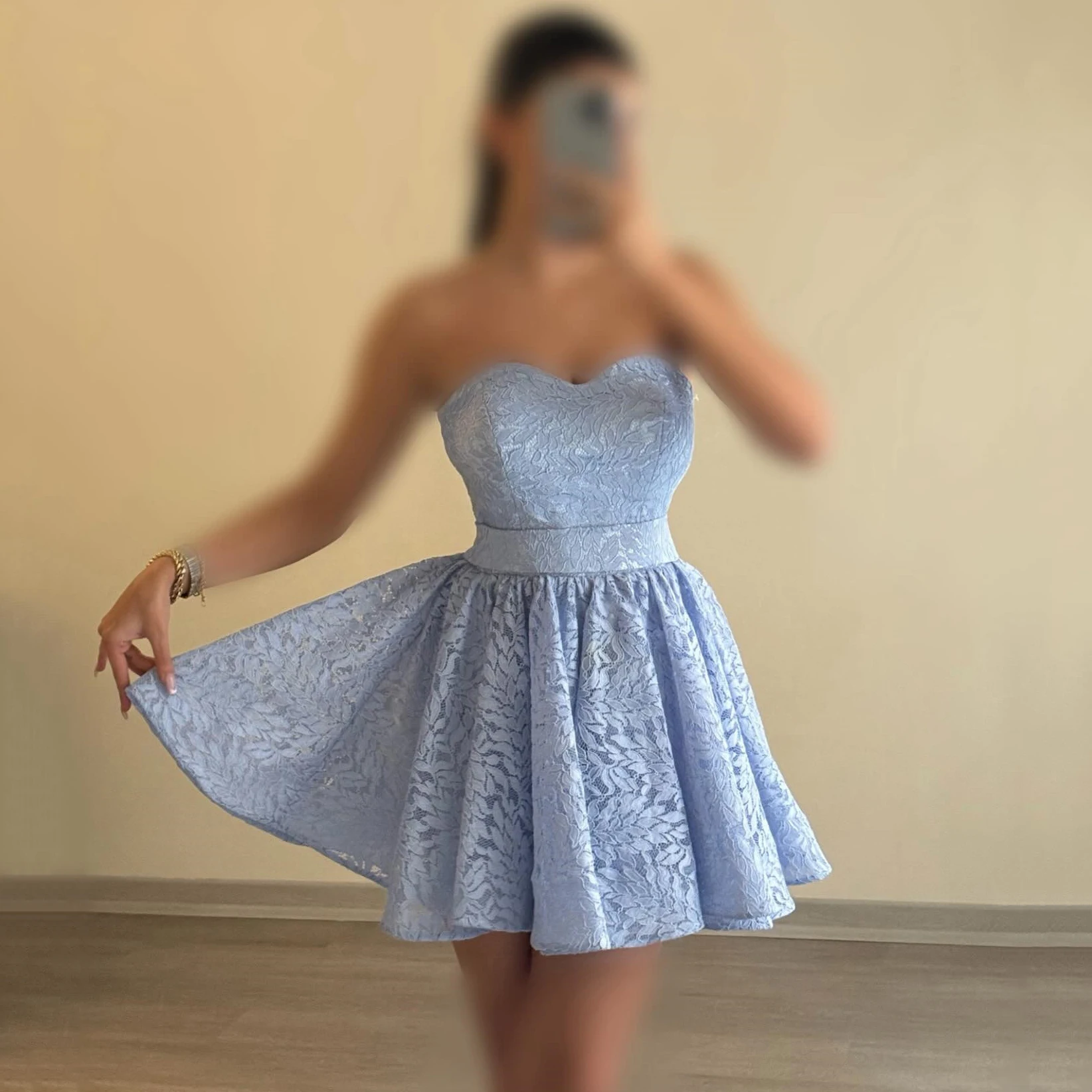 

Bafftafe мини-кружевные платья для выпускного вечера по индивидуальному заказу, синие платья выше колена для выпускного вечера, милое платье для выпускного вечера для девочек, 2026