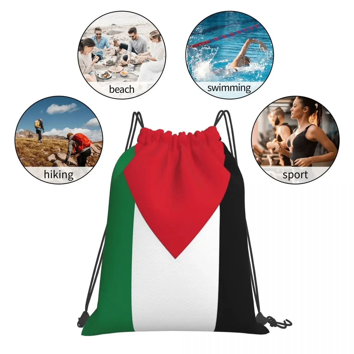 Palestine Feel-Sacs à dos de proximité portables décontractés, sacs à cordon de proximité, sac de rangement Bundle Pocket, sac à livres pour voyage et école