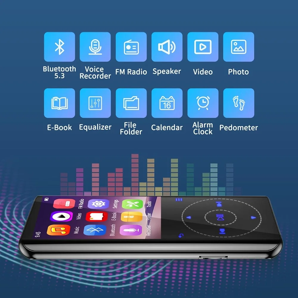 2025 RUIZU D25 MP3 مشغل موسيقى 32G محمول MP4 يعمل باللمس مع 2.4 بوصة بلوتوث راديو FM الكتاب الإلكتروني عداد الخطى HIFI صوت بدون فقدان