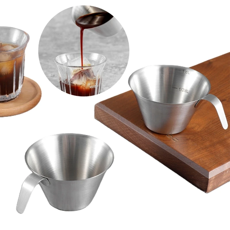 Mini Coffee Measuring Cup Metal Coffee Mugs Stainless Steel Coffee Measure Cup Milk Frothers Steamers Cup Espressos Cup