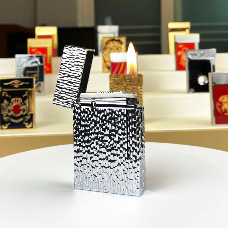 Commemorative Edition Luxury Butane Lighter Single & Double Flame Ping Sound Natural Paint Cigarette Smoker 18101