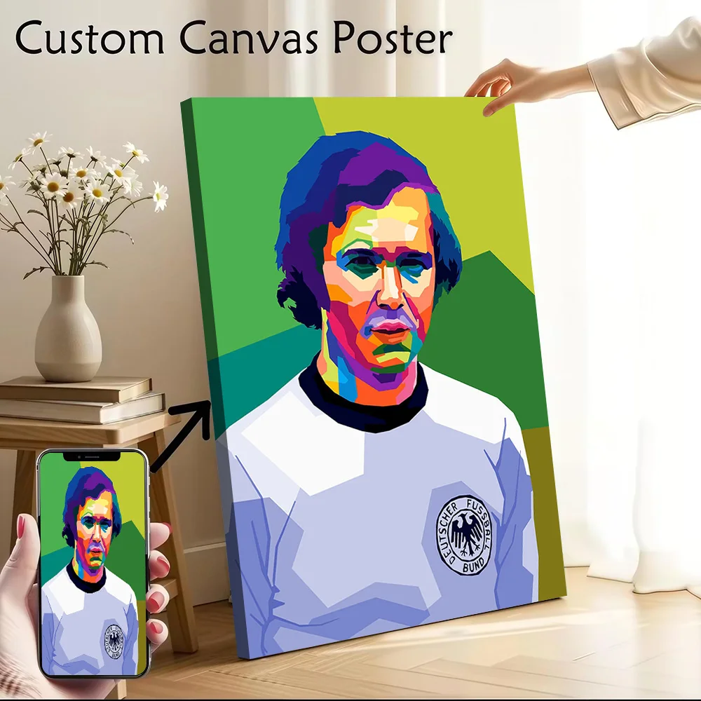 Franz Beckenbauer Wpap Canvas Poster Customizable Printed Canvas Painting Wall Art for Fans Living Room Decorations Wand Deko