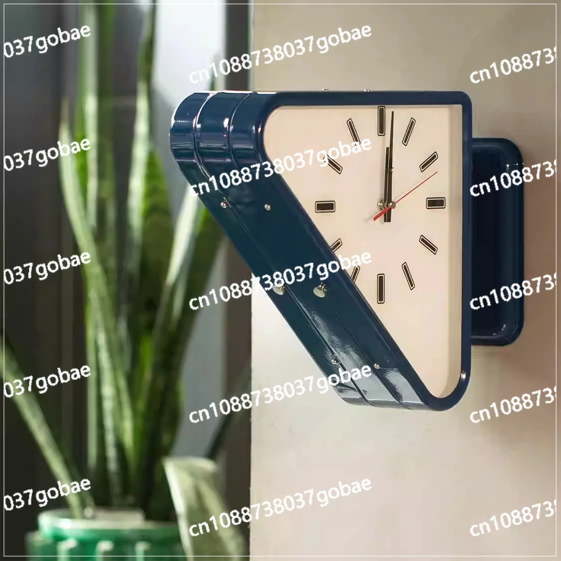 Living Room Minimalism Clocks Two-sided Wall Clocks Triangle Modern Clock Mechanism Silent Design Clock Watch for Decoration view 4