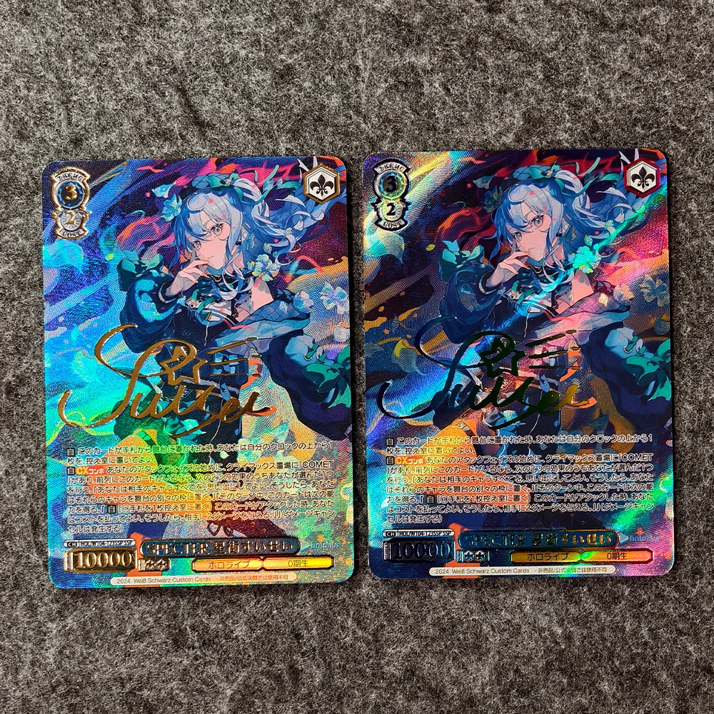 Anime WS Collection Card Hololive Hoshimati Suisei Bronzing Signature Card Refractive Colorful Flash UV Pattern Child Gifts