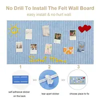 Thickened Decorative Felt Cork Board Large Bulletin Board Foldable Photo Display Board for School Home Office Walls Decor 3