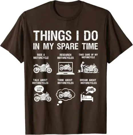 Y2k Motorradliebhaber Motorradfahrer ‌ Life T-Shirt, Humor, Dinge, die ich in meiner Freizeit mache, Biker, Motorradfahrer, Reiten, Herrenbekleidung – Detail 9