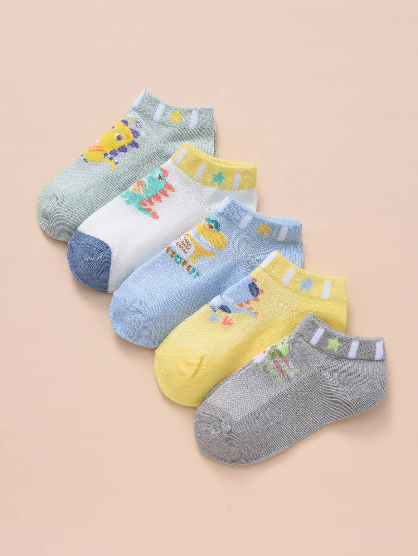 5pairs Toddler Kids Cartoon Socks Cute Pattern