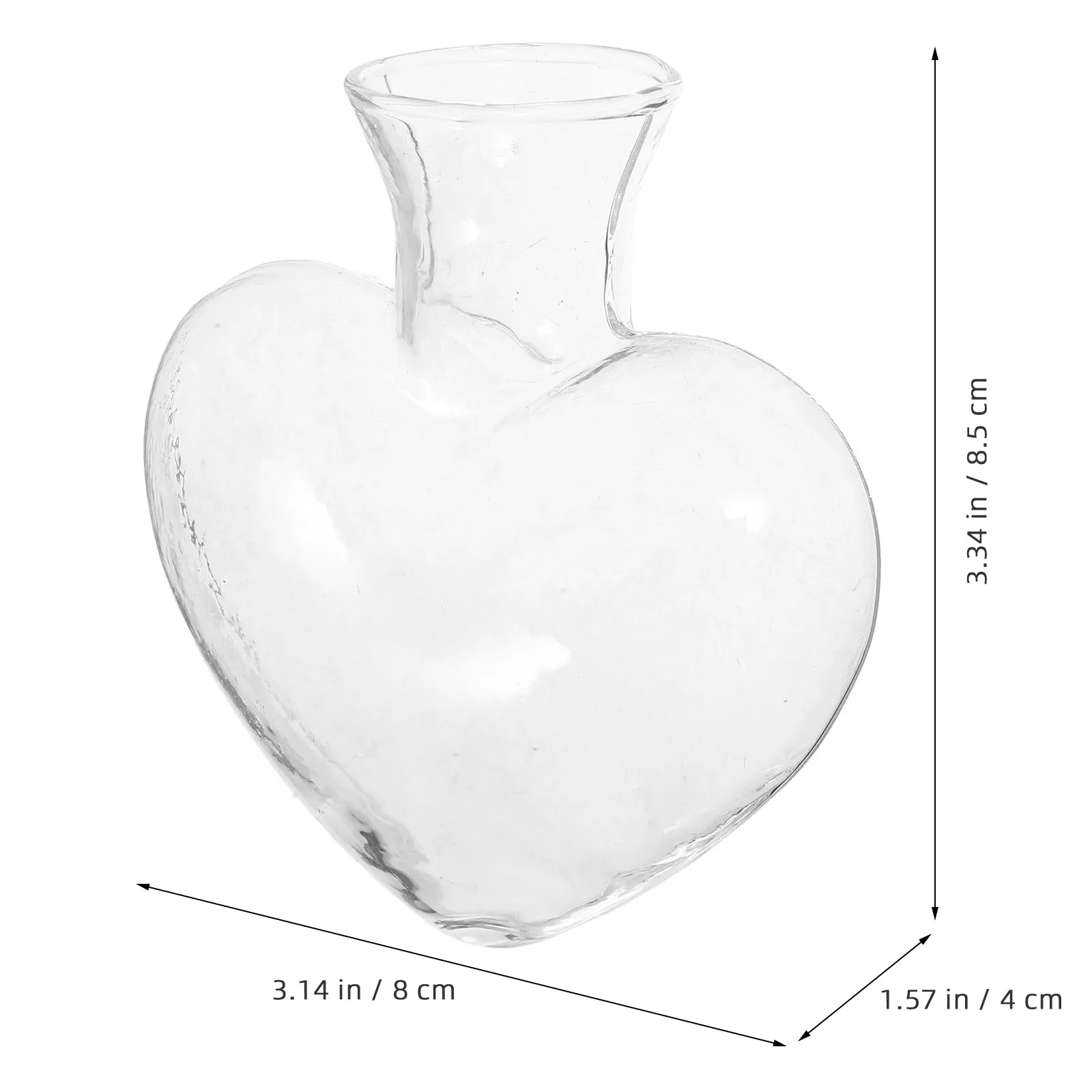 Creative Heart Design Glass Flower Vase Hydroponic Plant Container for Indoor Outdoor Decor Wedding Anniversary Valentine's Day