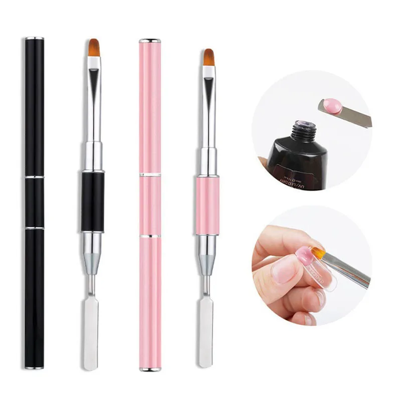 New 1/3PCS Nail Art Brushes Thin Manicure Brush Polygel French Nail Gradient Brush  2 in 1 Design Nail Gel Brush XJS01