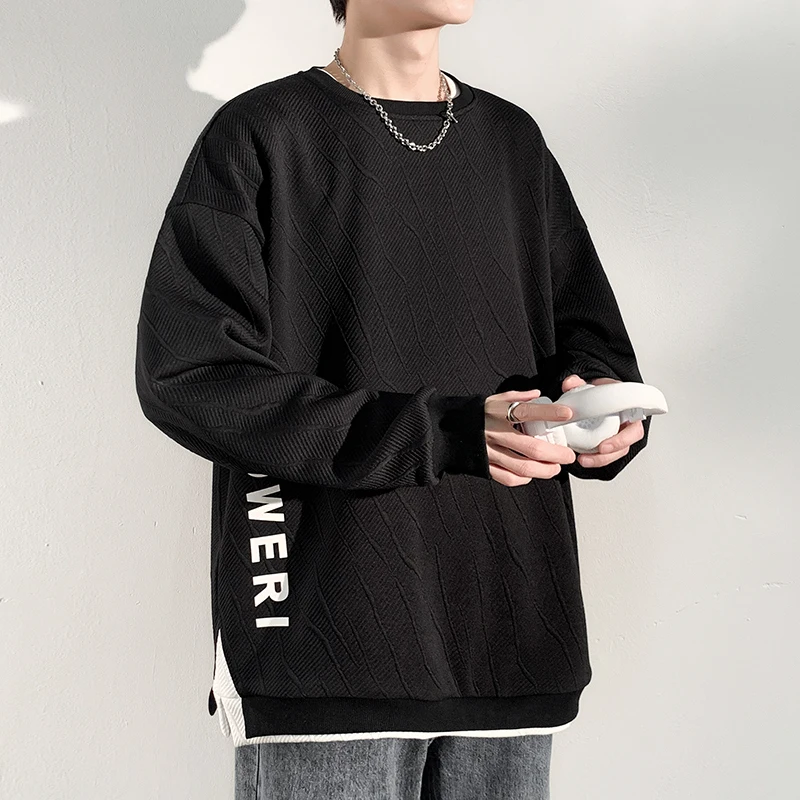 Pullover Harajuku Men's Sweatshirts Sweatshirts Man Original Brands Embossing Hip Hop Pullovers Male Clothes Oversize Spring