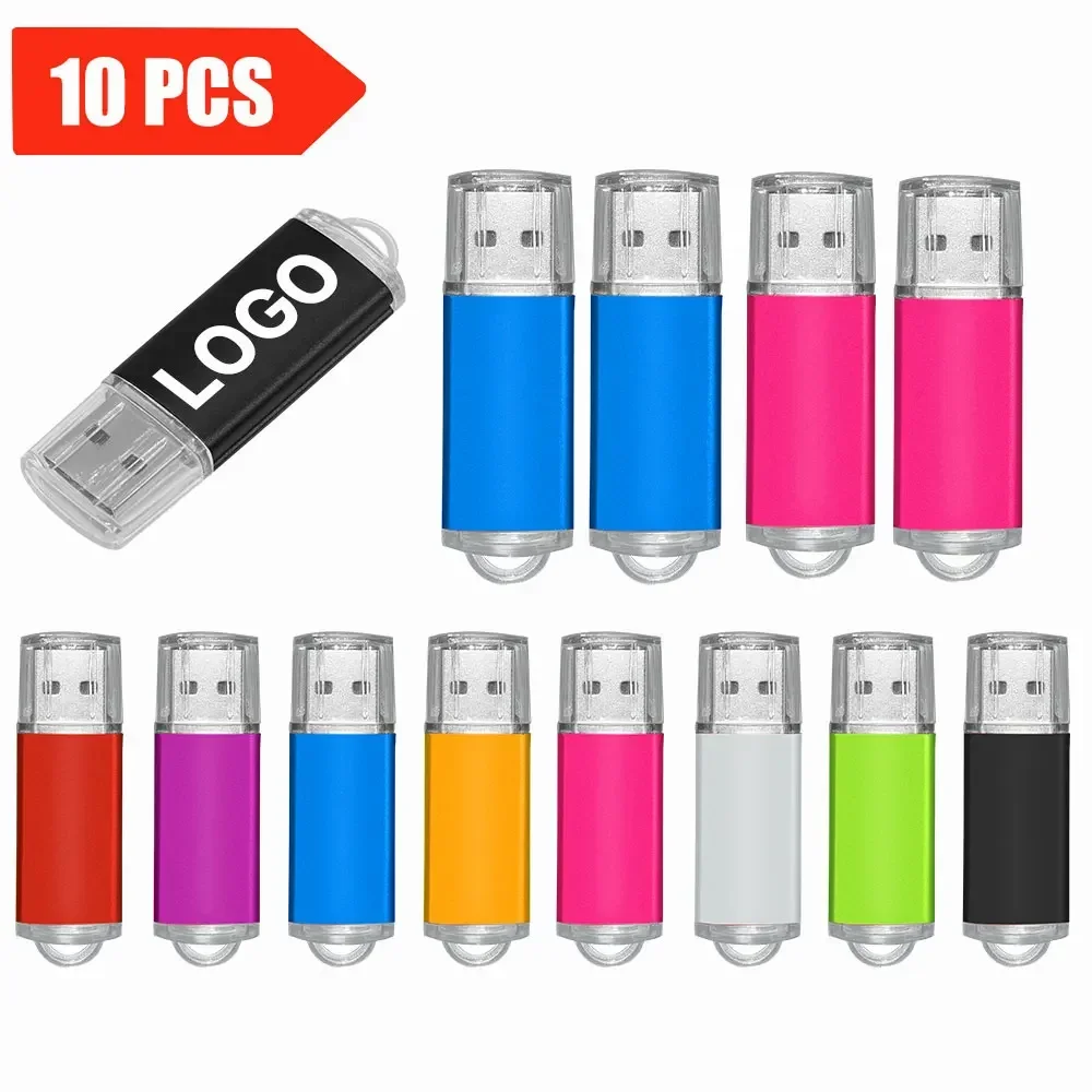 Hight Quality 10pcsUSB Flash Drive Pen Drive 4GB 8GB 16GB32GB Waterproof Pendrive 64gb Memory Stick Real Capacity U Disk Cle Usb