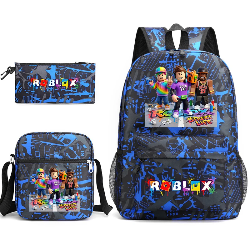 

Roblox 3Pcs Backpack Set Including Shoulder Bag and Pencil Bag for Elementary Middle School Students Cool Game Print