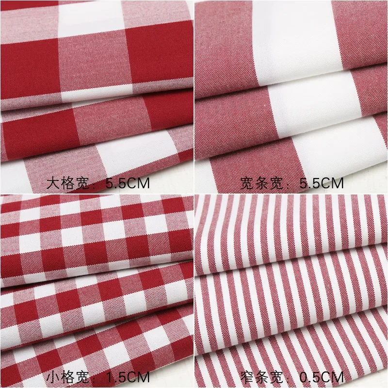 Thickened Cotton and Linen Fabric Striped Checkered Solid Color Sofa Fabric Tablecloth Curtains DIY Home Yarn Dyed Linen Fabric - Image 4