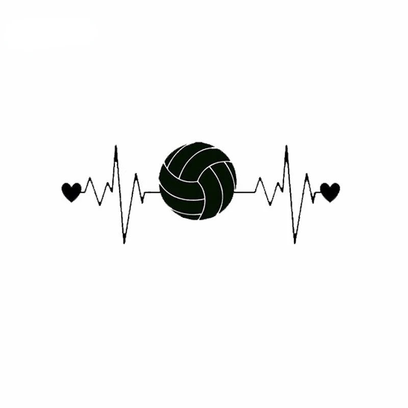 

20.3cm * 7.8cm creative volleyball heartbeat lifeline fun stickers personalized car stickers high-quality waterproof stickers