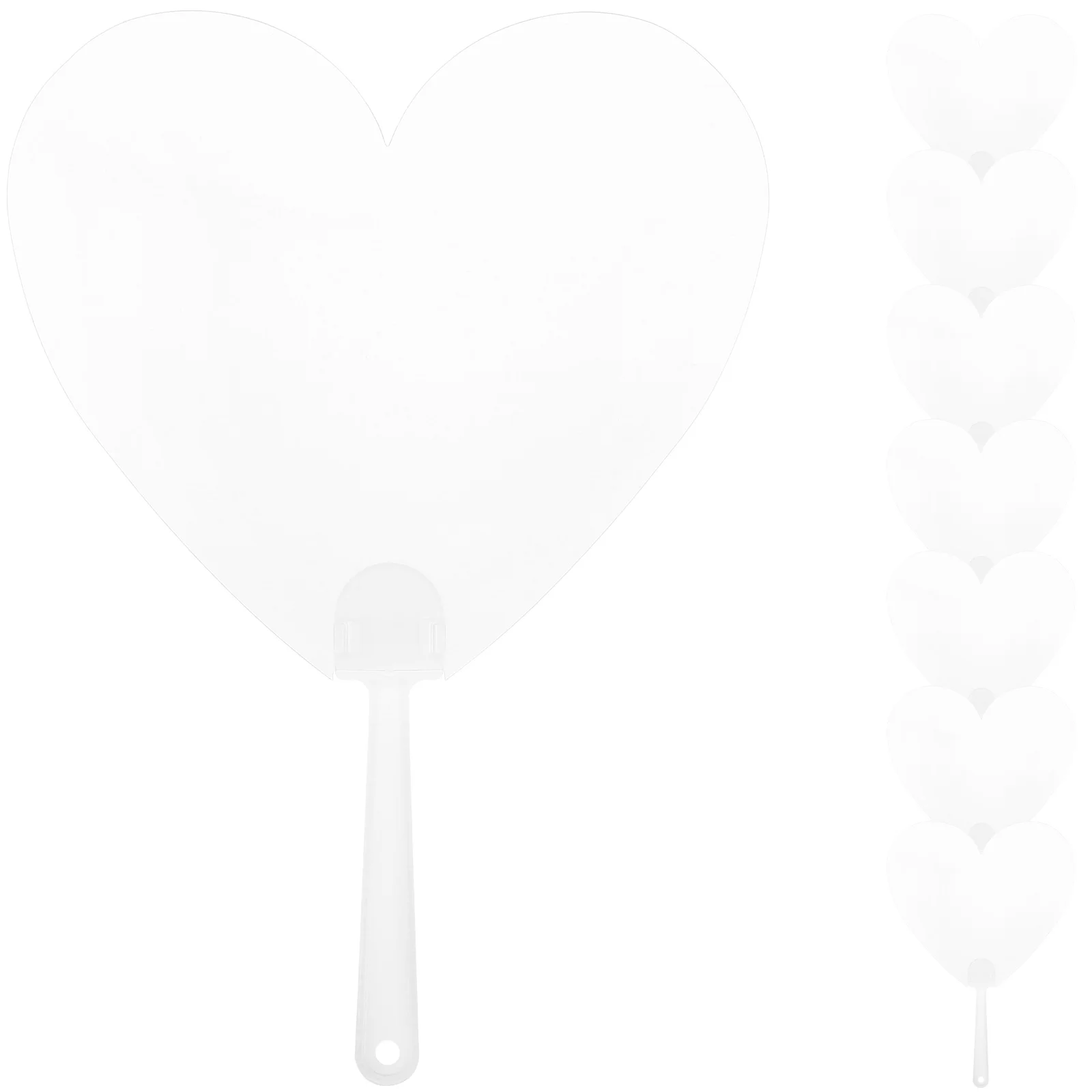 

8 Pcs Blank Round Fan Craft Diy Transparent Handheld Fans for Crafts Plastic Graffiti Pvc Painting Miss Children