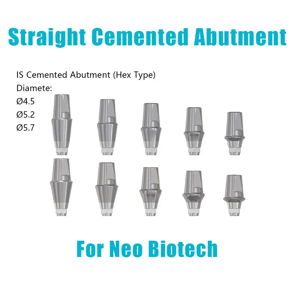 Straight Implant Abutment and Screw Set For Neo Biotech Cement-retained Prosthesis Medical Titanium Dentist Supplies 10pcs