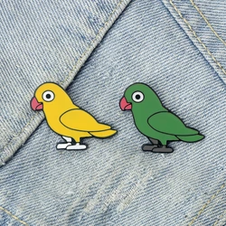 Cartoon Animal Parrot Enamel Pins Cute Funny Woodpecker Custom Brooches Backpack Denim Lapel Badge Jewelry Gift for Friends Kids