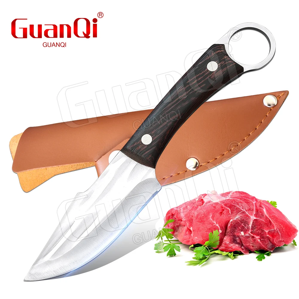 Meat Cleaver Knife Hand Forged 5Cr15Mov Stainless Steel Boning Knife Sharp Butcher Kitchen Chef Knife Full Tang Cooking Tools