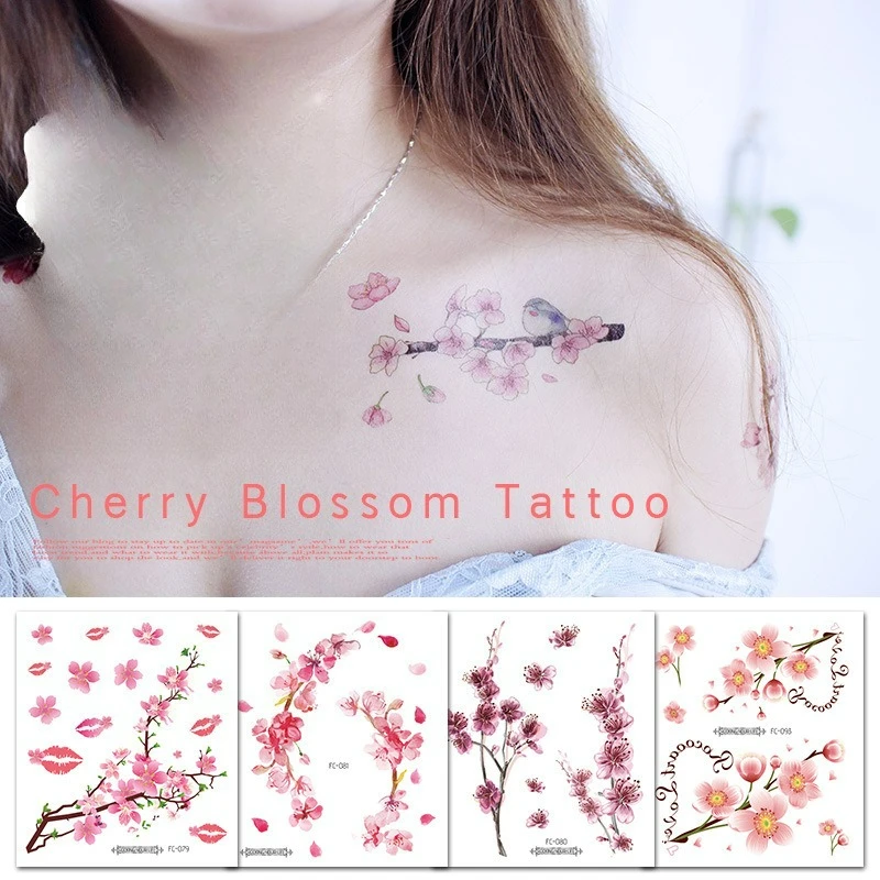 

cherry blossom Temporary Tattoos,Tattoo Stickers,Waterproof Long-Lasting,Fake Tattoo,body art for Women