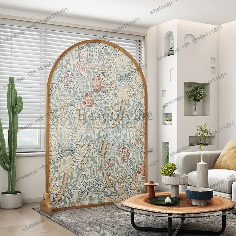 Nordic partition modern American screen baffle solid wood custom blocking movement