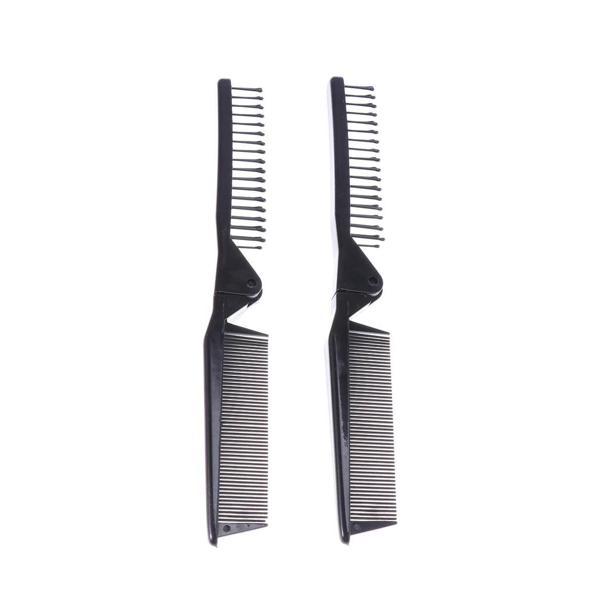 

5pcs Foldable Anti-Static Comb Double Headed Hair Comb Set Compact Travel Plastic Haircomb For Salon Fine Thick Curly Hair