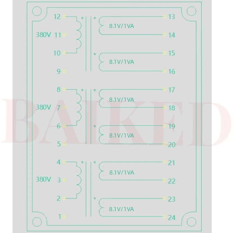 BingZi SPT-5014-155 DIP trans-far  Full load 8.1V error 5% Each group:1VA Three-phase synchronous power transformer