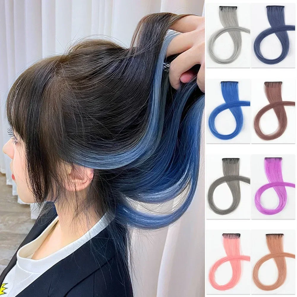 60cm Hair Extension Clip In Hairpiece Long Straight Hanging Ear Wig Clip Synthetic Hair Extensions Accessories Hairpiece Hairpin