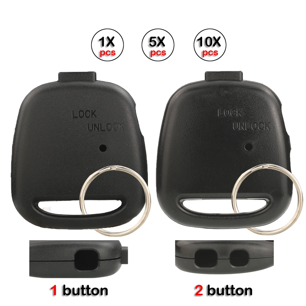 

jingyuqin Replacement Fob Remote Key Shell Case Cover For Toyota Carina Estima Harrier Previa Corolla Celica rav4 vista IST mark
