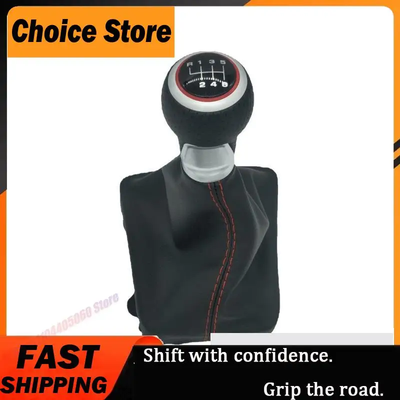 For Audi A3 6-Speed Black Leather Shift Knob Dust Cover Shift Knob Shift Knob Supply Source Auto Part