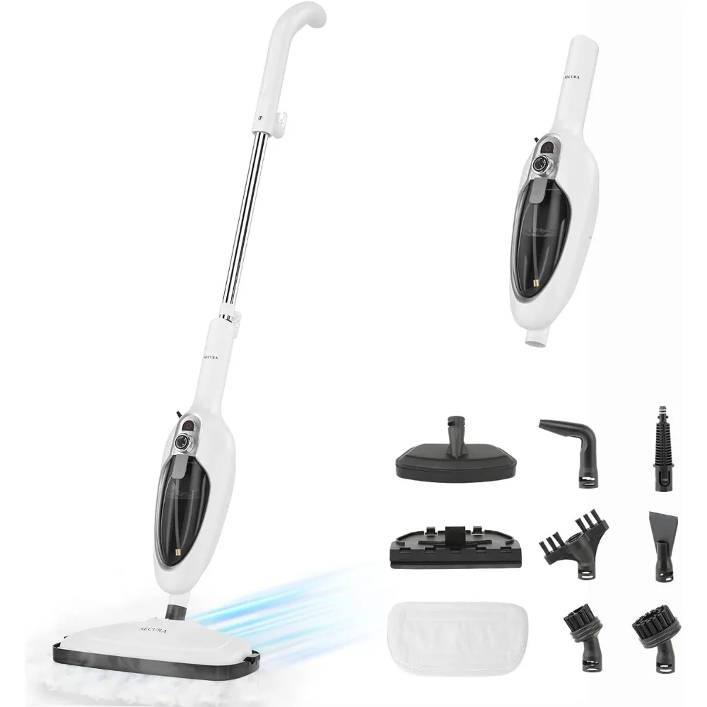 

Steam Mop 10-in-1 Convenient Detachable Steam Cleaner, White Multifunctional Cleaning Machine Floor Steamer