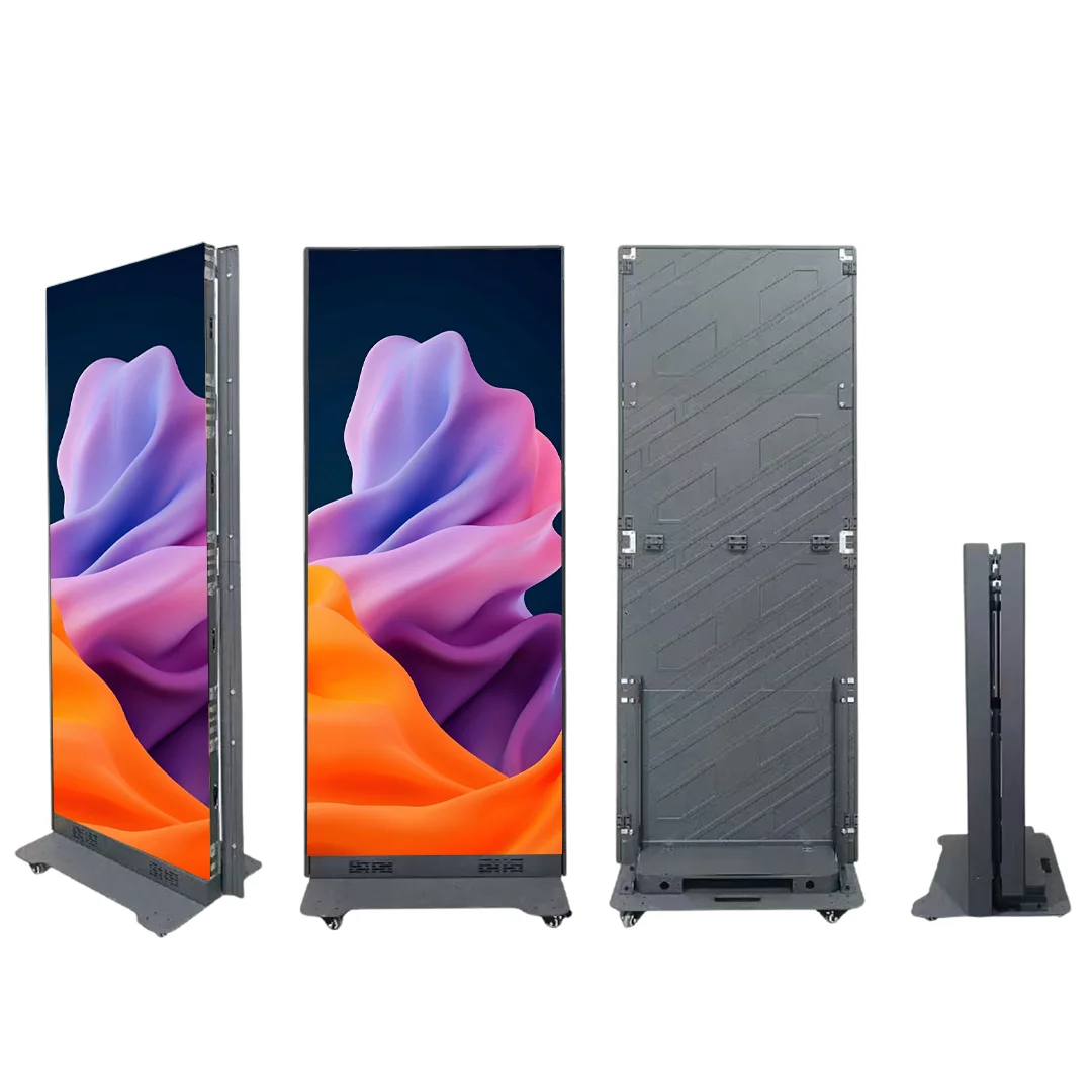 Clothing Store Trend Showcase Foldable High Brightness Full Color LED Poster Screen for Indoor/Outdoor Use with 3-Year Warranty