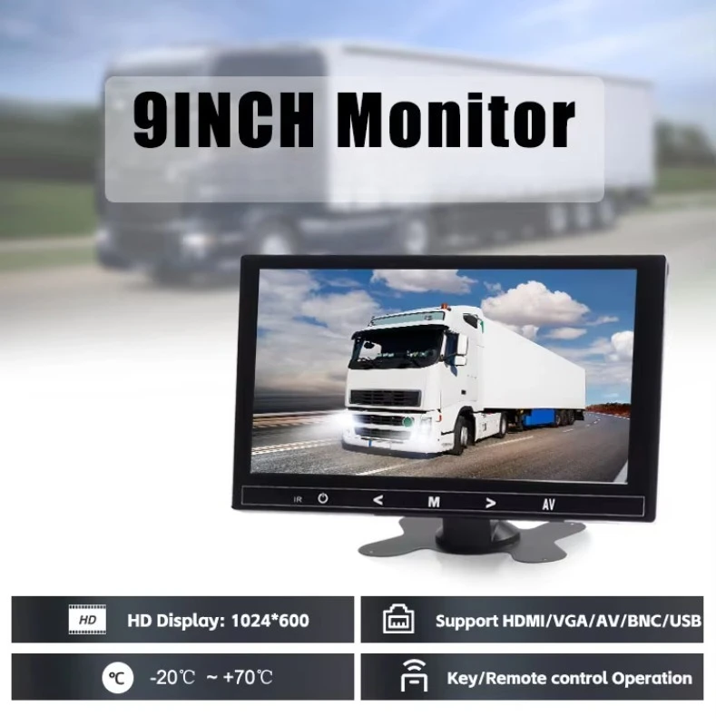 

9 Inch LCD Car Color Monitor Reversing Car Monitor Camera DVR Backup 9inch VGA Input TFT LCD Car TV Monitor