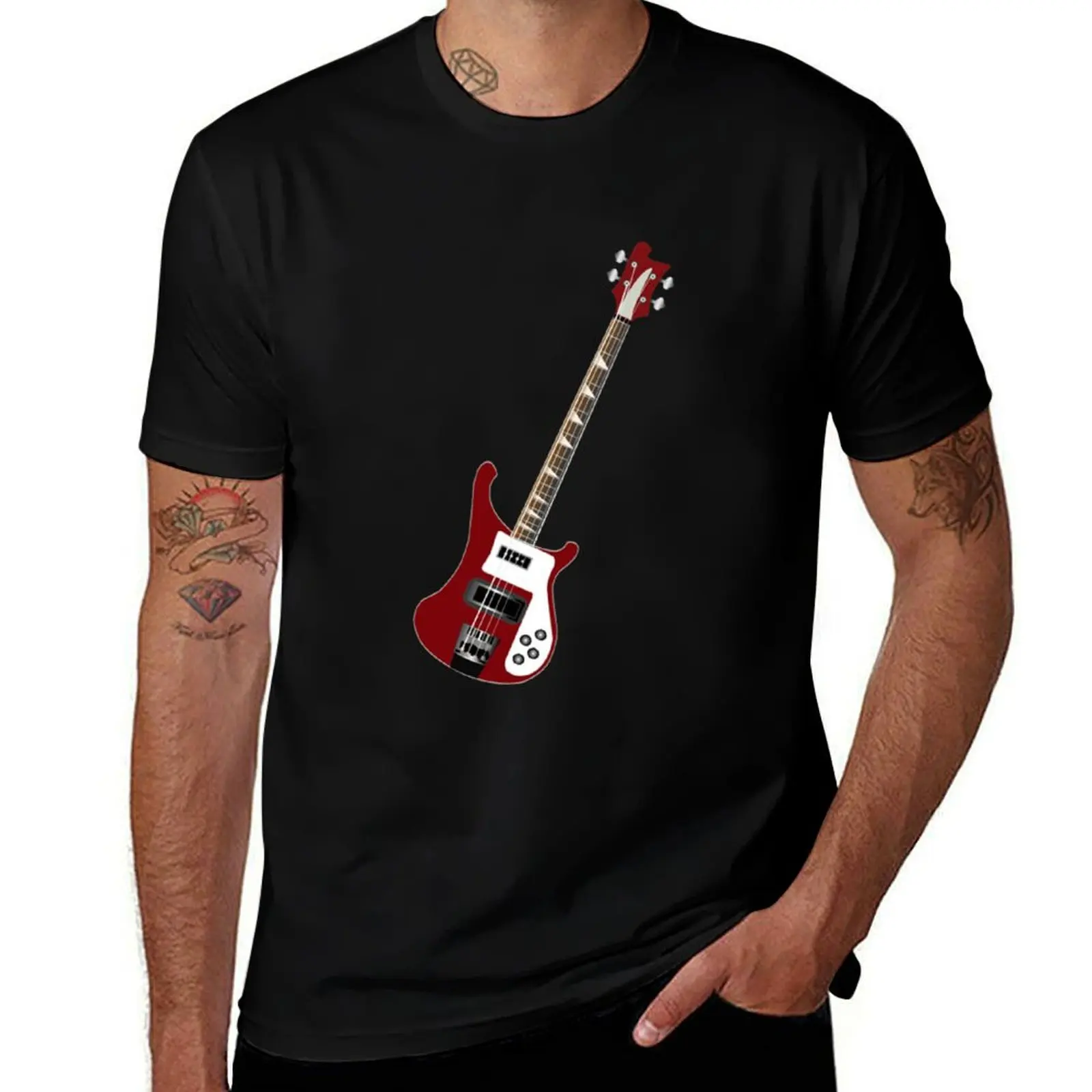

Rickenbacker BASS Guitar T-Shirt man t shirt heavy cotton black cotton t-shirt plain for man package