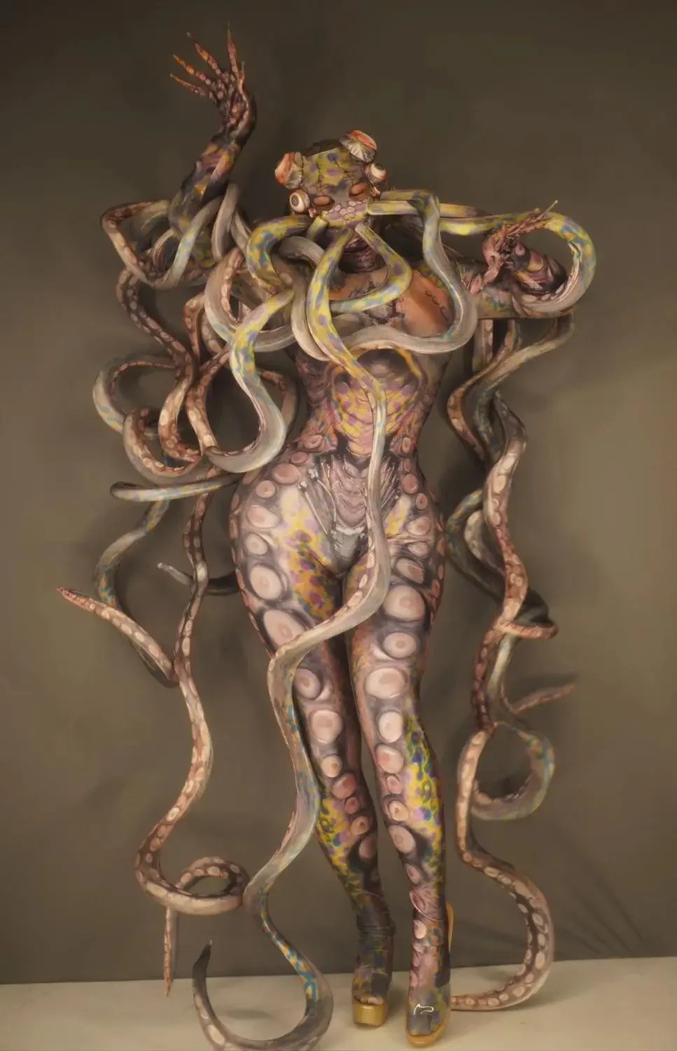 

GOGO Halloween costume party horror thriller alien Octopus lifelike jumpsuit stage performance dancer festival outfit drag queen