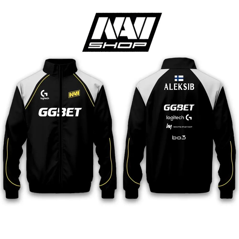 NAVI Esports Club Autumn/Winter Jacket Uniform CS2 Pro League Team Training Jersey With Zip-Neck Men's Trendy Streetwear
