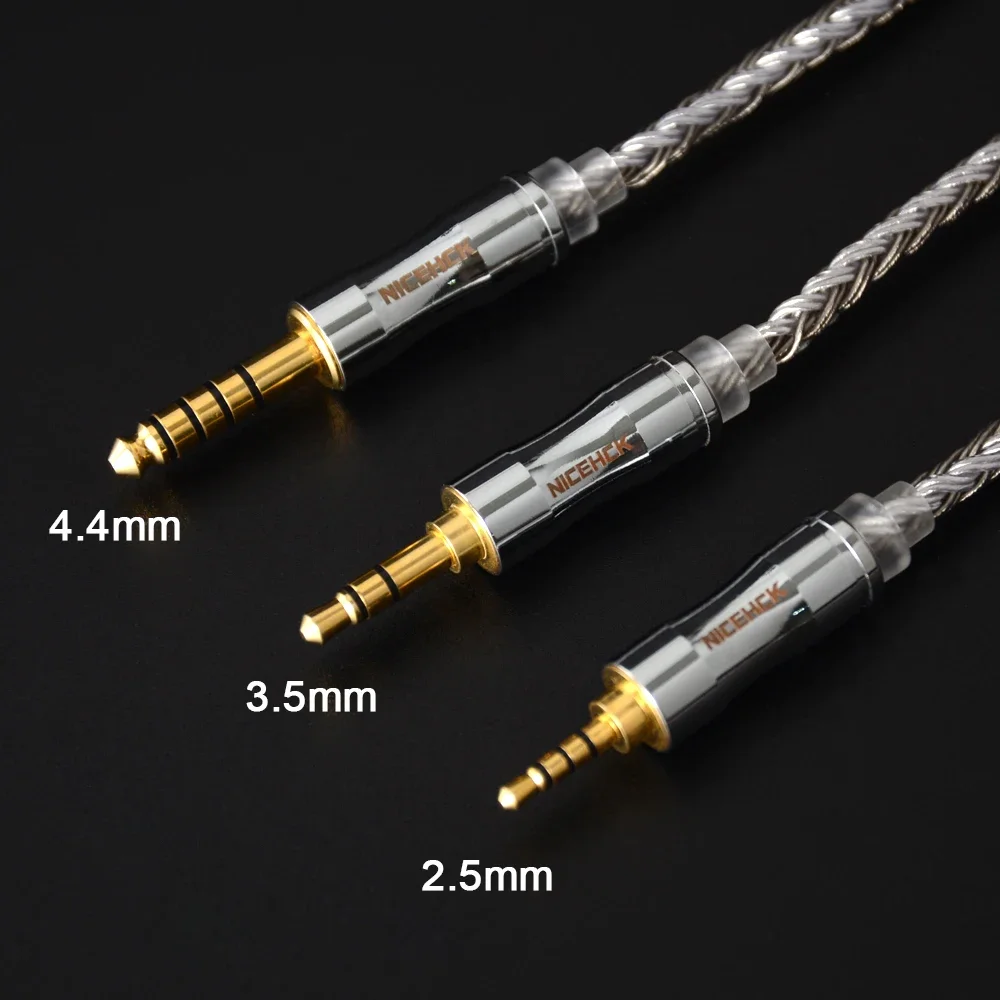 NiceHCK C16-4 16 Core Silver Plated Cable 3.5/2.5/4.4mm Plug MMCX/2Pin/NX7/QDC Connector For TRNV90 KZZSX TFZ QDC NX7/DB3 BL-03