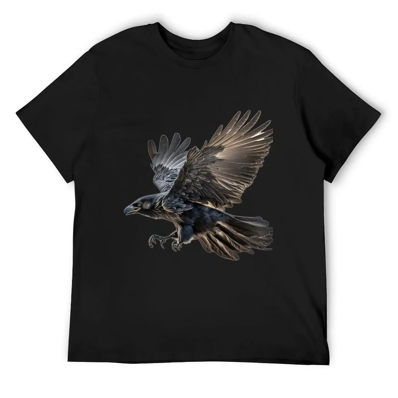 Badass Flying Raven Crow Bird Realistic T-Shirt hippie clothes vintage graphic tee anime clothes designer t shirt men