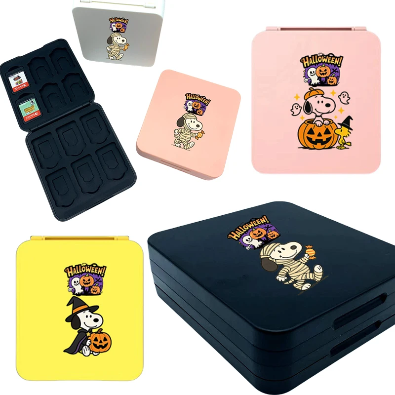 

12-карточный переключатель Snoopy OLED, детская игровая карта, силиконовая коробка для хранения, персонаж аниме NS, однослойная коробка для хранения картриджей, подарки