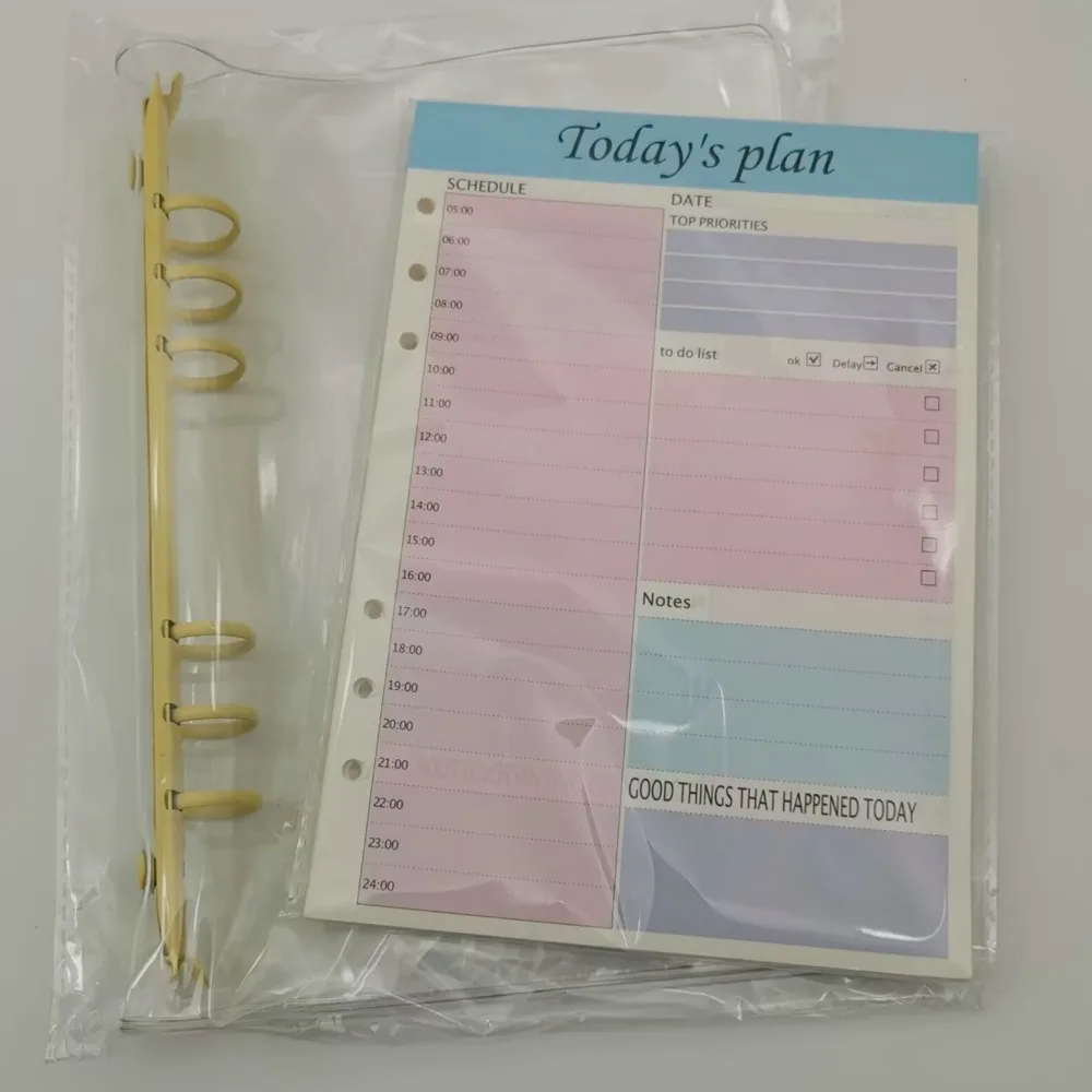 1 st Planner Agenda A5 losbladige Notebook Bindmiddel Schema's Dagelijks Plan Takenlijst Kladblok 100 Pagina's Kantoor Schoolbenodigdheden