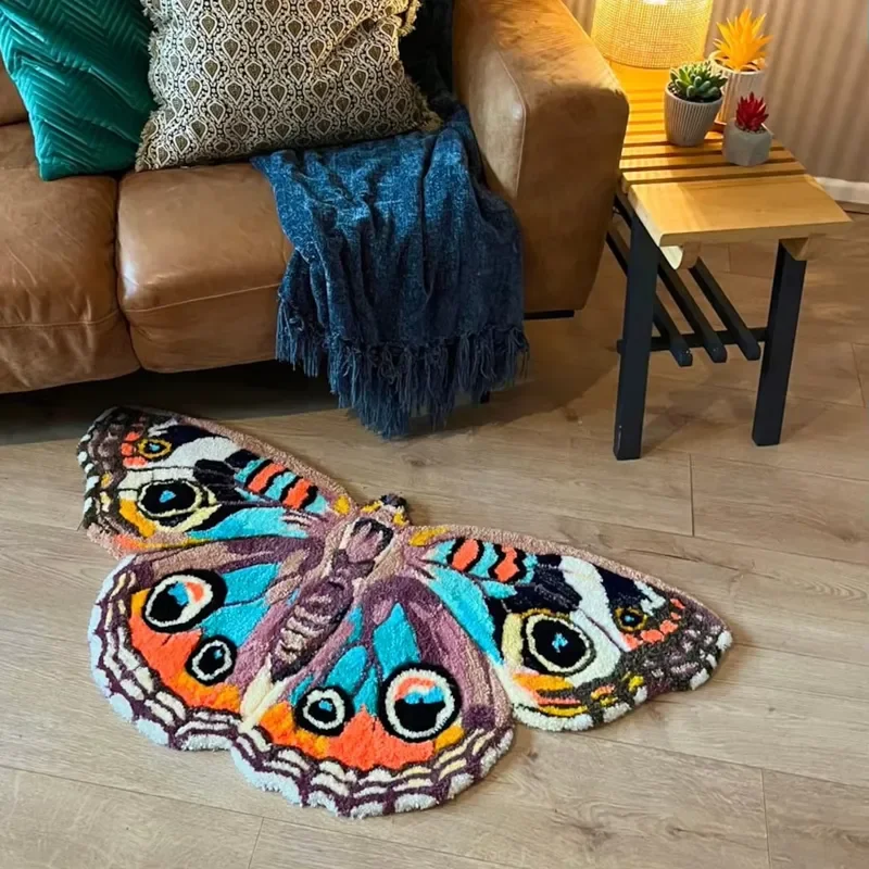 Modern Carpets and Rugs Living Room Customized Size Colorful Butterfly Pattern Floor Carpets Tufted Area Rugs