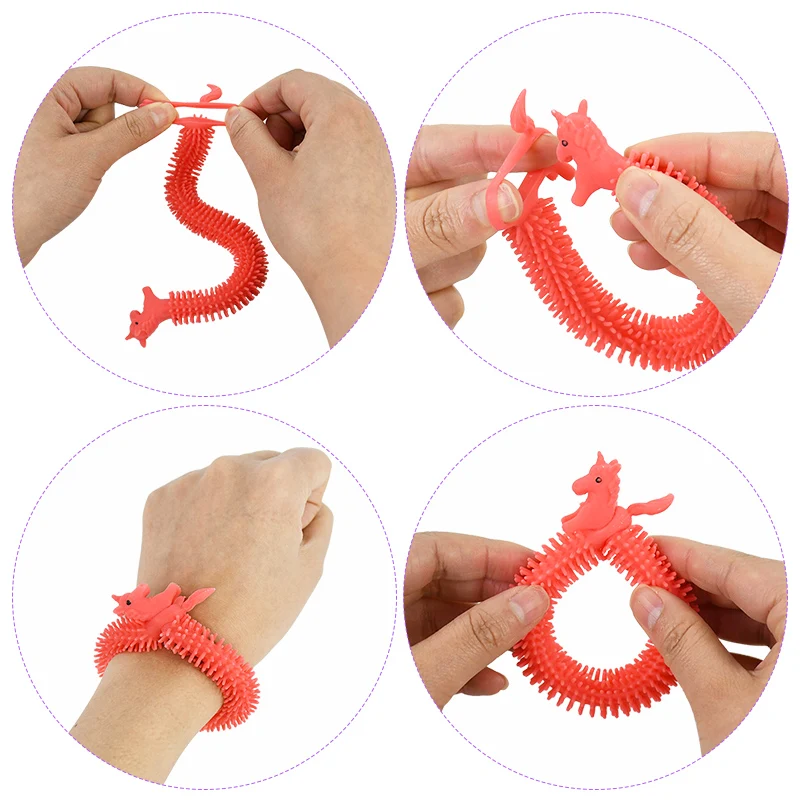 5/6Pcs Colorful Unicorn Stretchy String Bracelet Fidget Toys for Kids Birthday Party Favors Christmas Gifts Goodie Bag Filler